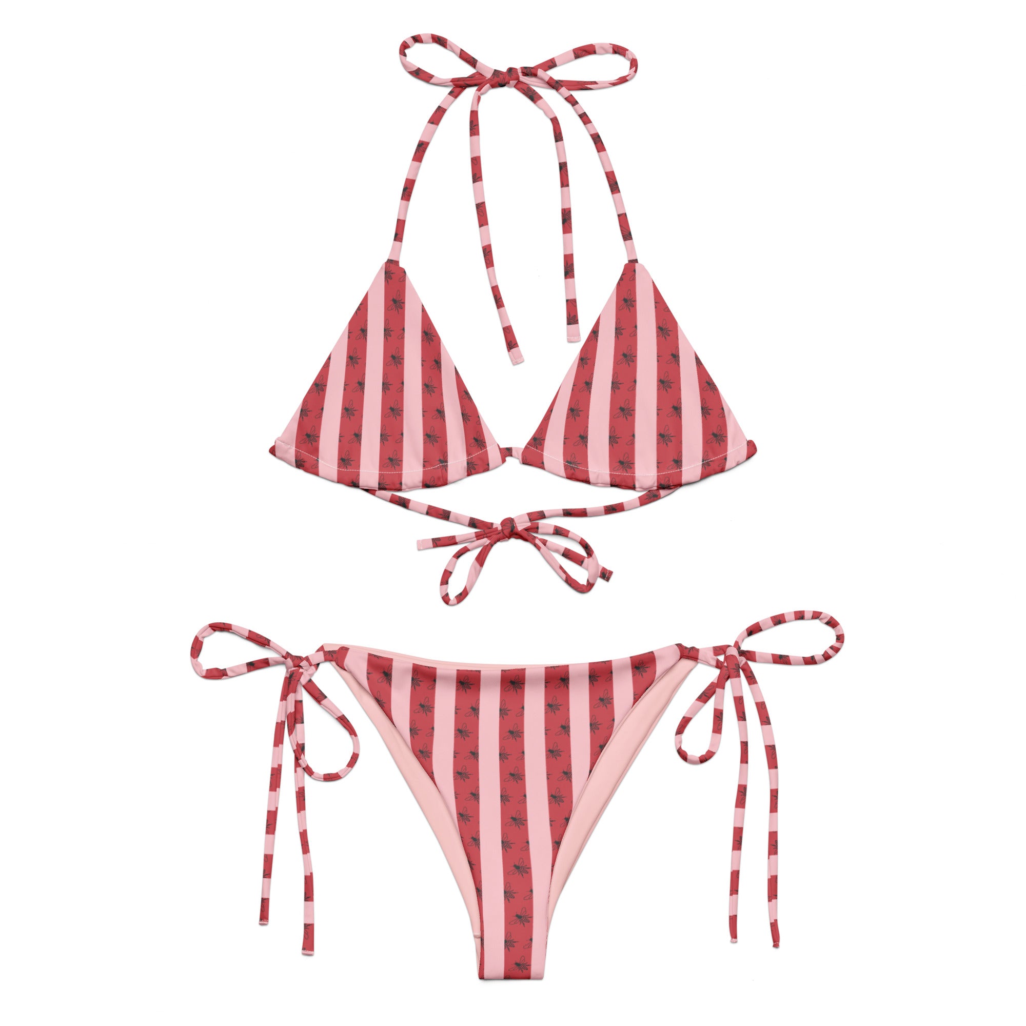 All-over print recycled string bikini – Sunkissed